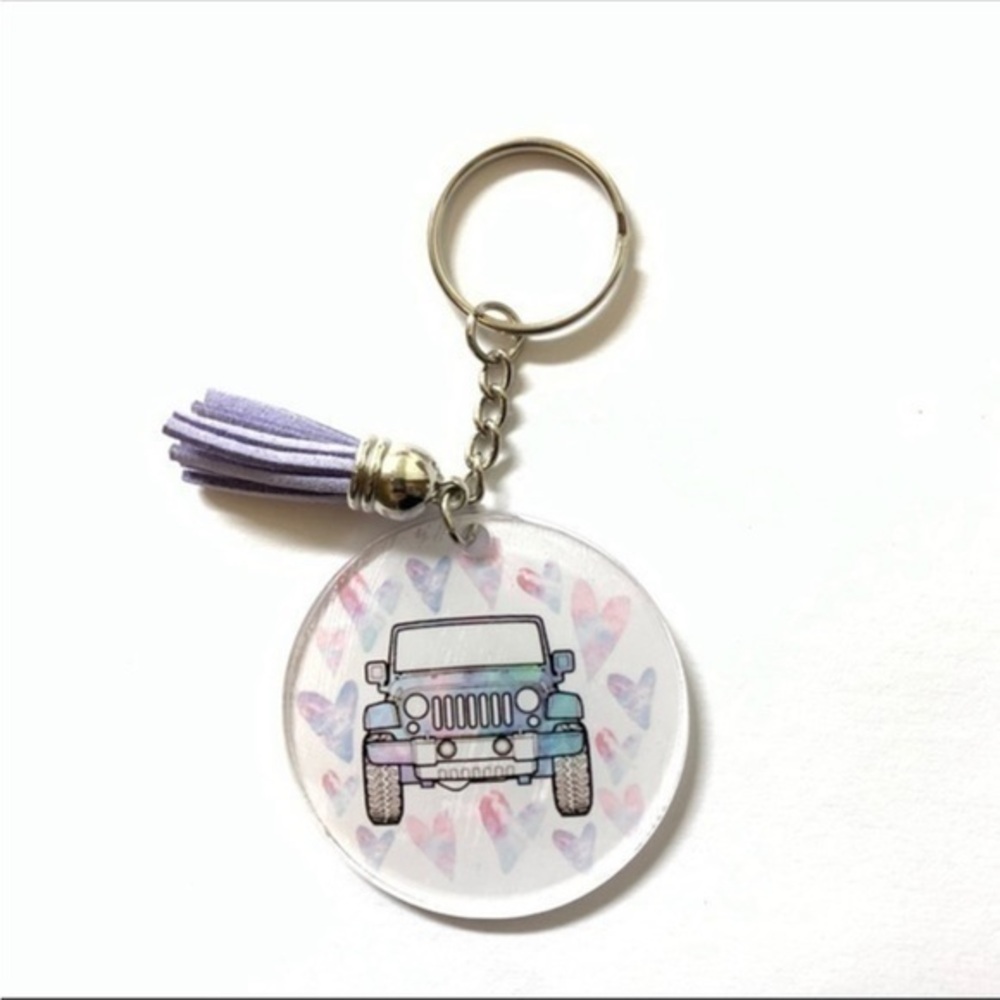 Jeep life acrylic keychain purse charm new